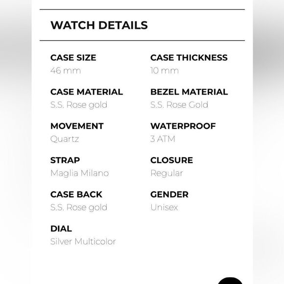 GaGà Milano 46mm Rose Gold SS Multi Colour Rare Model Unisex Quartz Watch - Picture 14 of 15